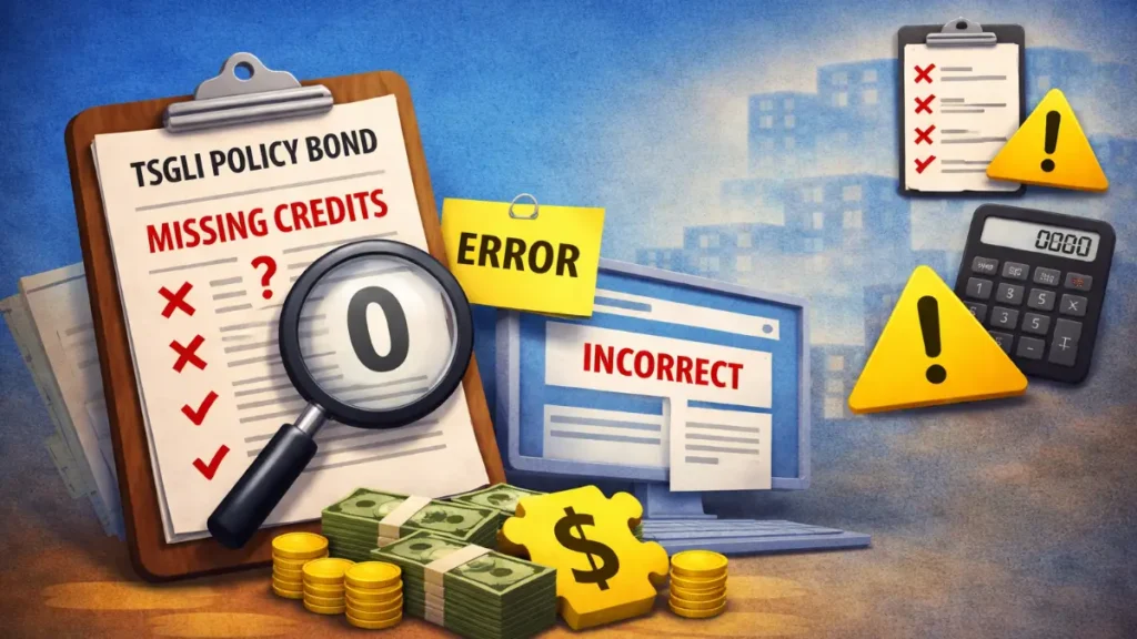Illustration of TSGLI bond issue showing missing credits and calculation errors