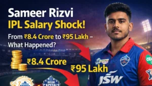 Read more about the article Sameer Rizvi IPL Salary Shock: From ₹8.4 Crore to ₹95 Lakh – What Happened?