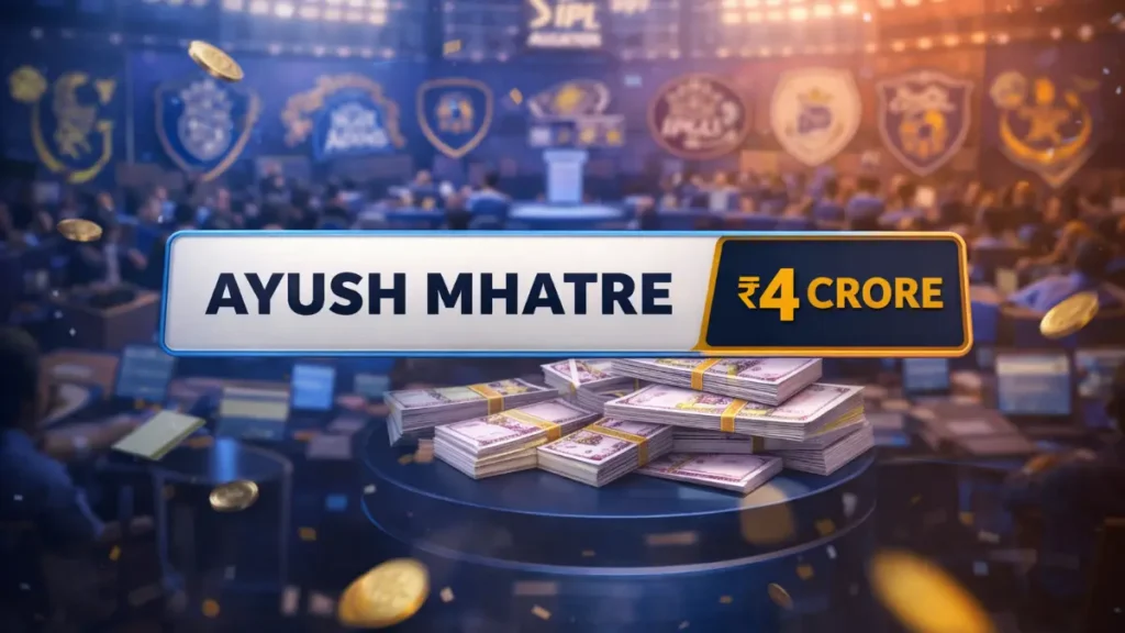 Ayush Mhatre IPL auction price 2026 CSK ₹4 crore